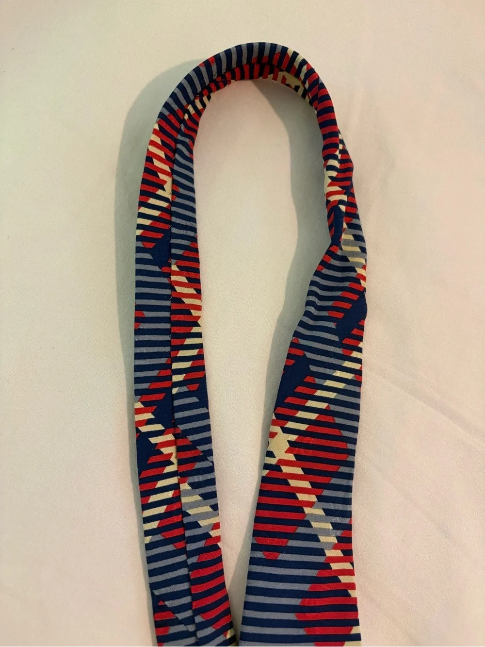 Vintage Dolce & Gabbana Blue, Red & Cream Geometric Silk Tie | Luxury |Old Money